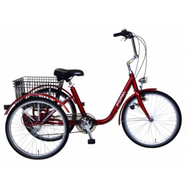 Popal Volwassen Driewieler fiets 24 inch rood 6 versnellingen