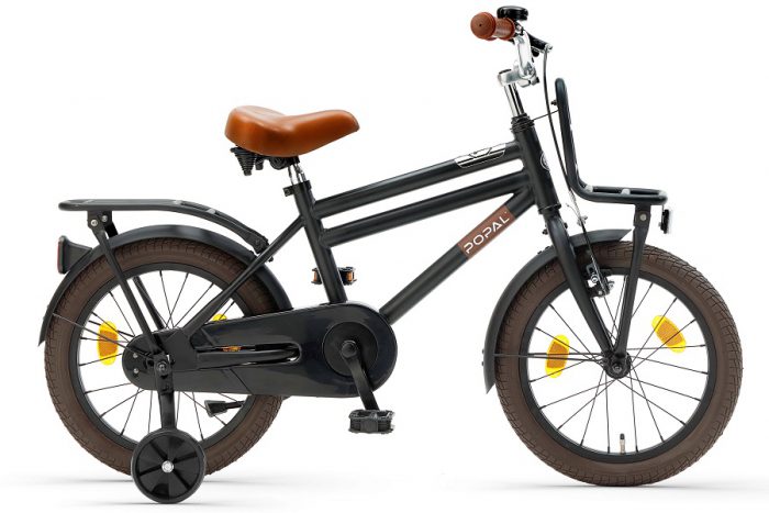 Popal cooper 16 inch jongensfiets mat zwart
