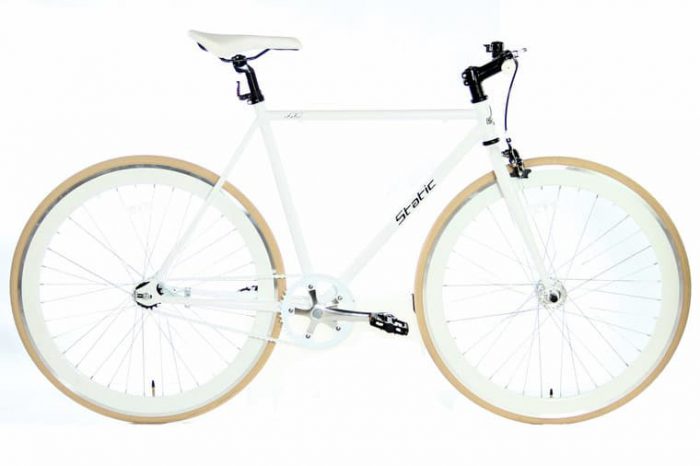 Static Fixed Gear 28 inch 57cm wit