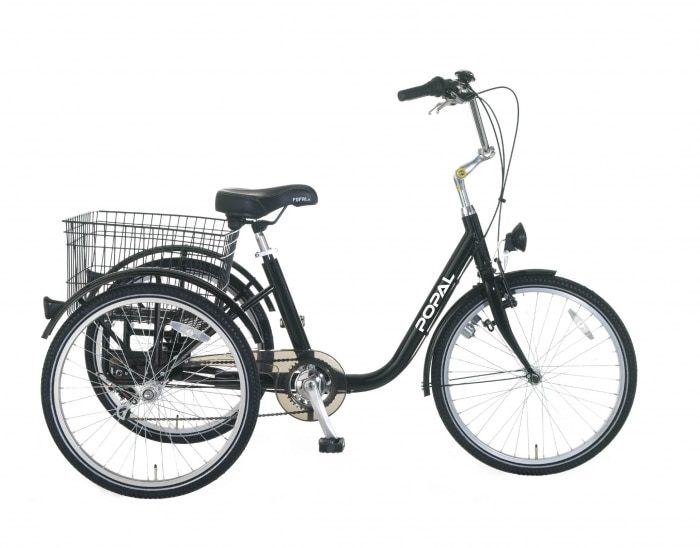 Popal Volwassen Driewieler fiets 24 inch Zwart 6 versnellingen