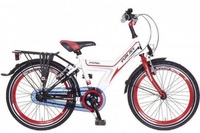 Popal Fun Jet Jongensfiets 20 inch: Wit Rood