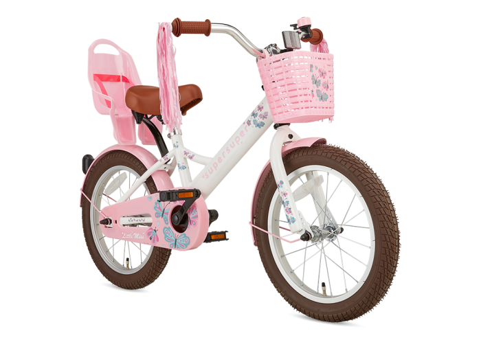 SuperSuper Little miss 16 inch meisjesfiets Wit roze