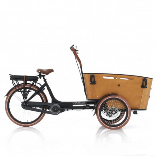 Vogue Carry 3 zwart bruin Elektrische bakfiets met ondersteuning
