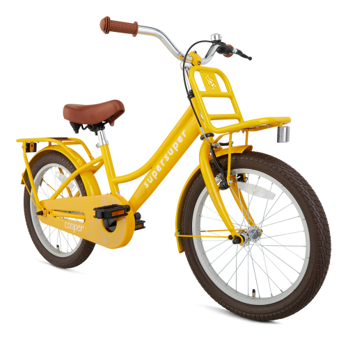 SuperSuper COoper Bamboo Meisjes fiets 18 inch Geel