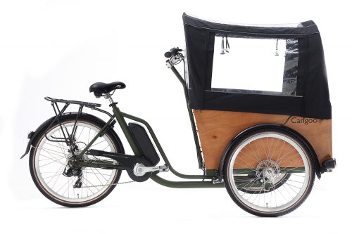 Elektrische Bakfiets Cangoo Easy 26 inch Army-naturel Zij
