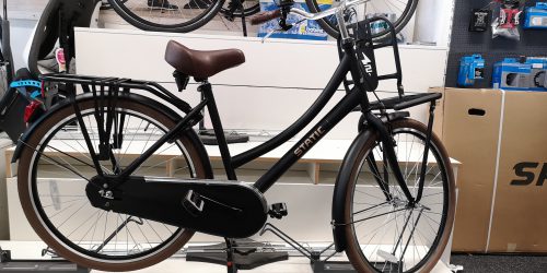 Meisjesfiets 26 inch transportfiets Static Cargo 2021 transportfiets 26 inch mat-zwart