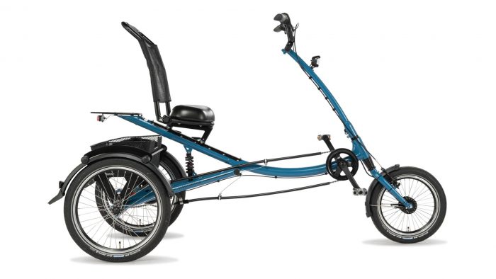 Pfau Tec Scooter Trike Blauw volwassen driewieler fiets ligfiets azure blauw