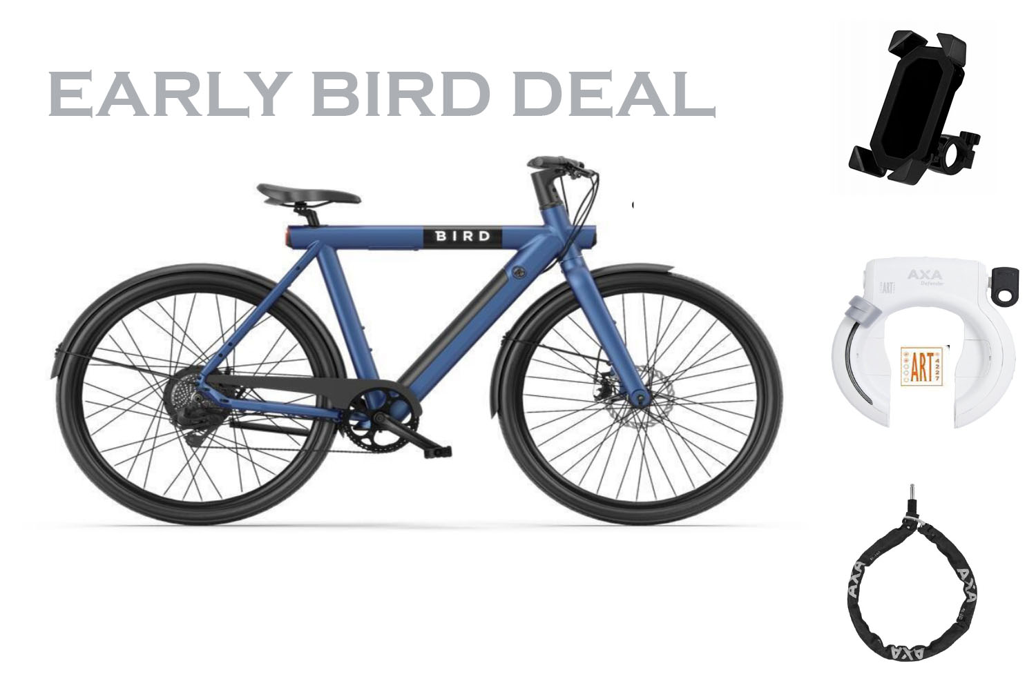 helling dienblad Onhandig Bird Bike Elektrisch fiets heren Starling Blue - Fietshemel Edam