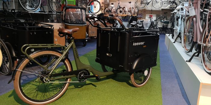 Keewee cargo bike Army green matt-black